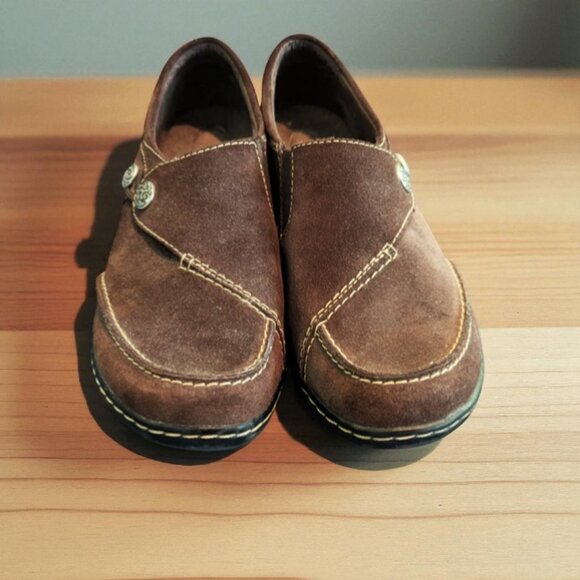 Clarks Brown Suede Leather Ashland Lane Q Slip-On Loafer Shoes - 9.5M - Picture 2 of 5